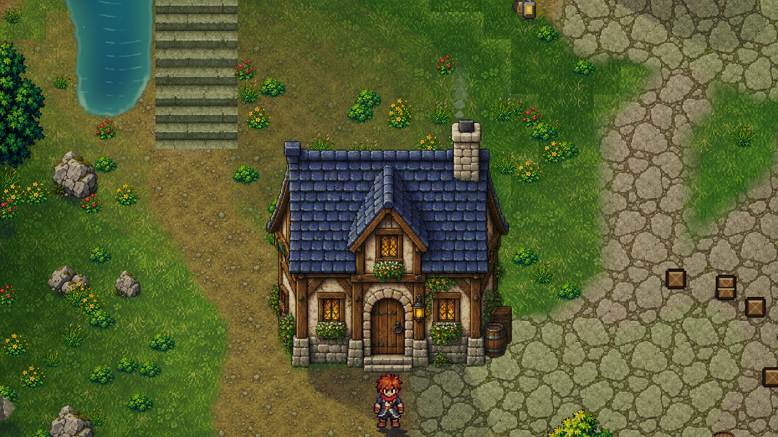 A village cottage in daylight.