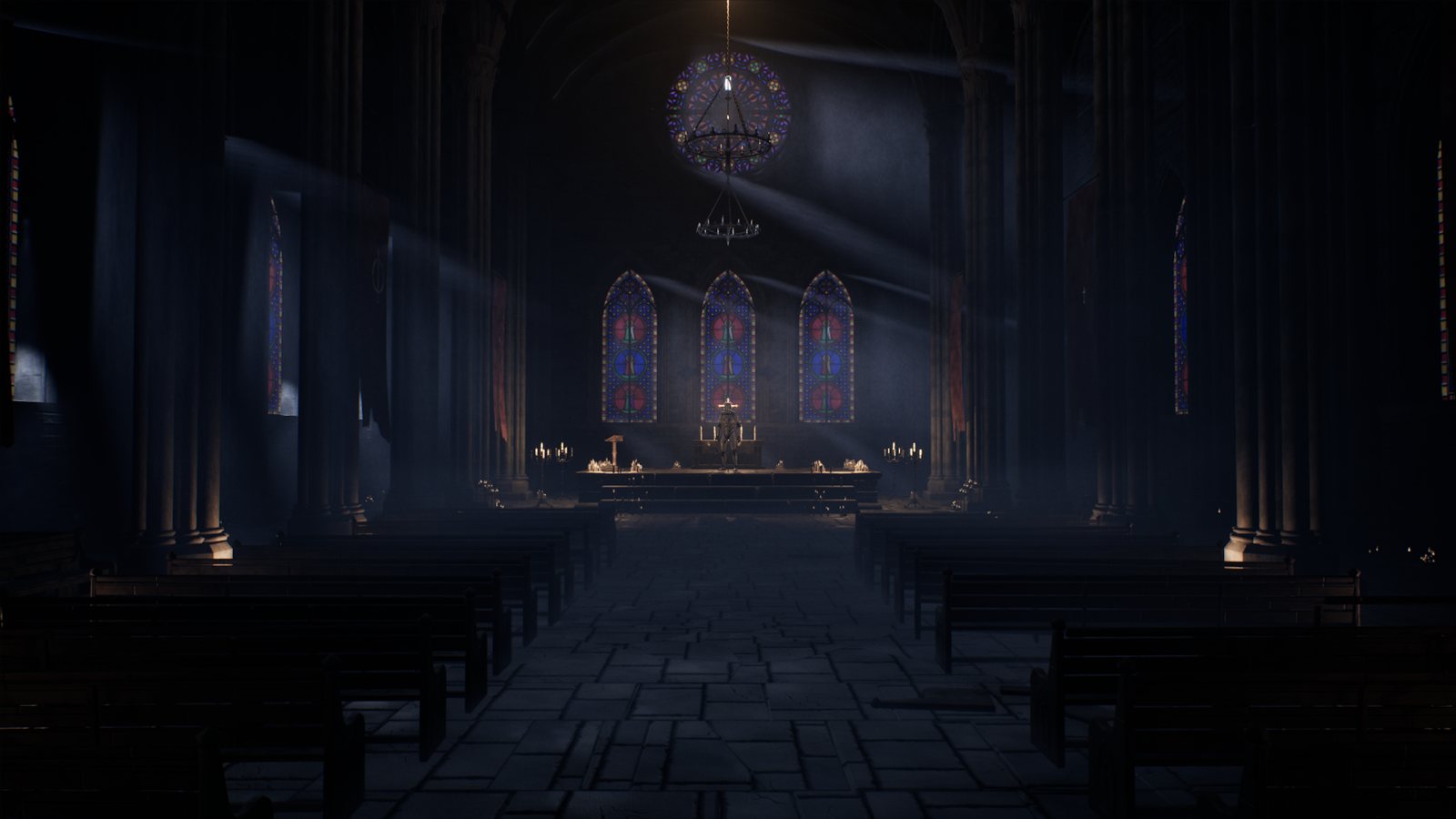 In-engine capture of the fog-filled church nave.